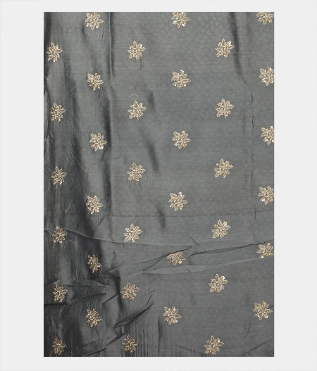 Greyish Blue Kora Organza Printed Saree T2276023