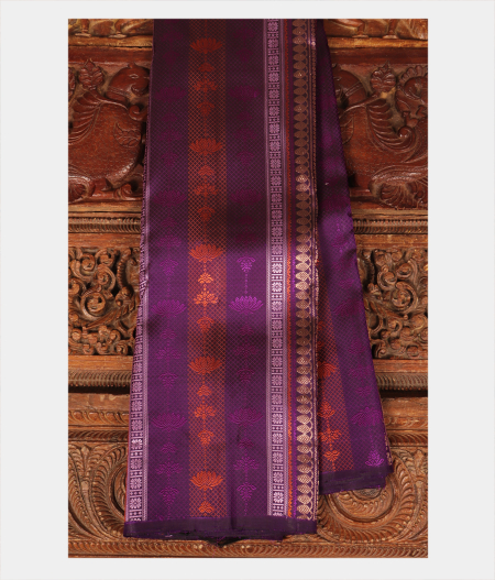 Purple Handwoven Kanjivaram Silk Saree T227802-image