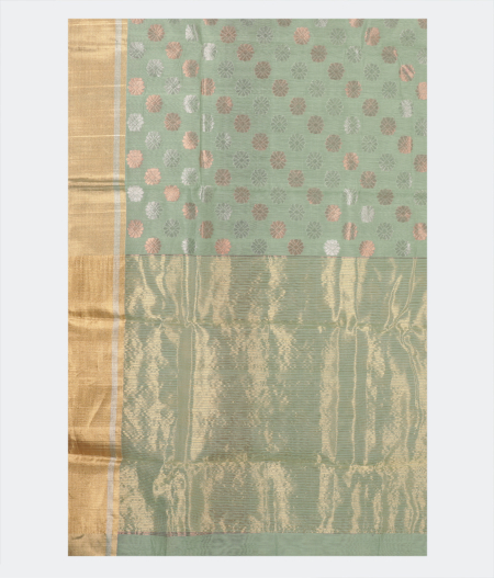 Mint Green Chanderi Silk Saree T2269364