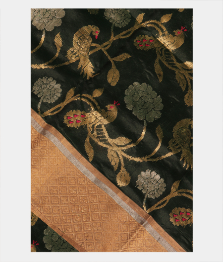 Dark Green Chanderi Silk Saree T226932-image