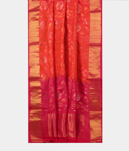 Pinkish Orange Uppada Silk Saree T688472