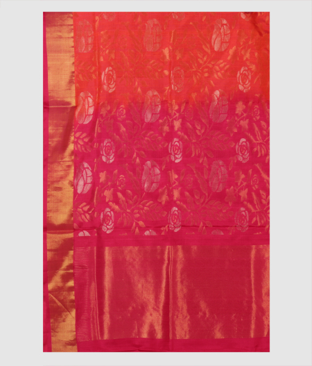 Pinkish Orange Uppada Silk Saree T688474