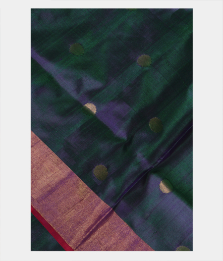 Peacock Blue Uppada Silk Saree T166334-image