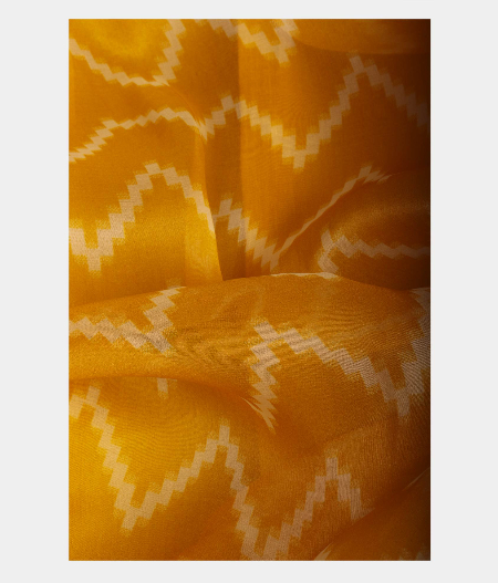Yellow Kora Organza Printed Saree T2280962