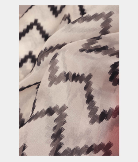 White  Kora Organza Printed Saree T2280682