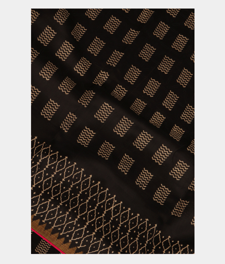 Black Soft Printed Cotton Saree T217234-image