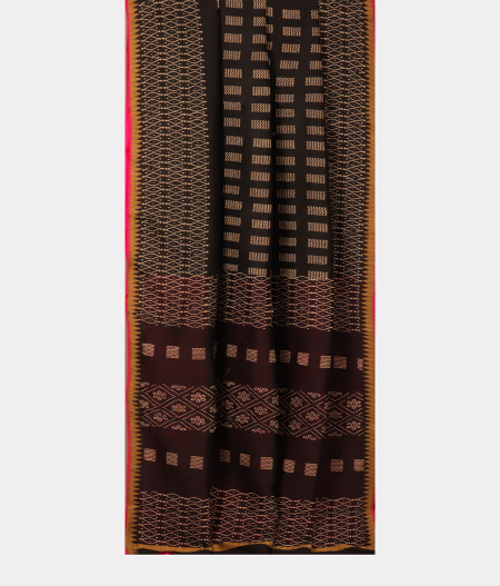 Black Soft Printed Cotton Saree T2172342