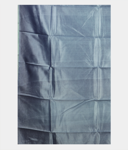 Blue Printed Raw Silk Saree T2202323