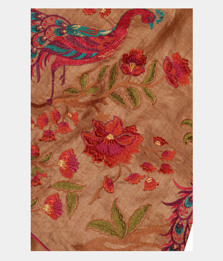 Beige Tussar Embroidery Saree T155926-image