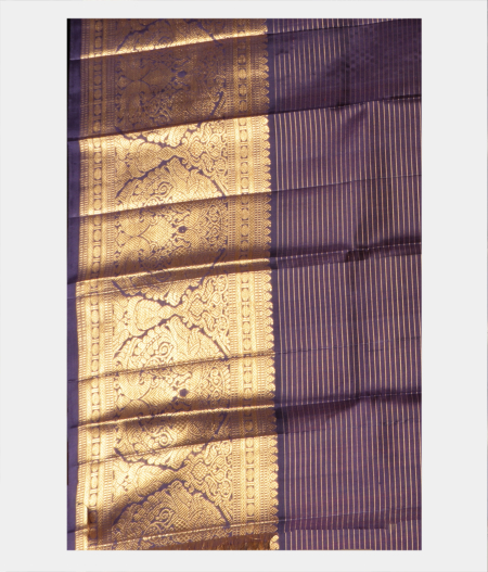 Orangish Pink Handwoven Kanjivaram Silk Pavadai T2281562