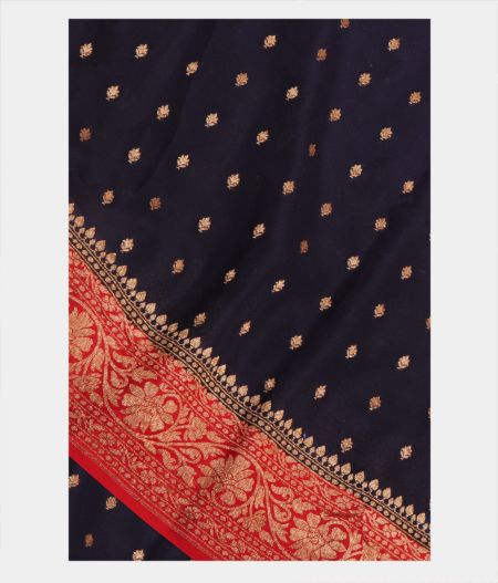 Blue Crepe Silk Saree T224002-image
