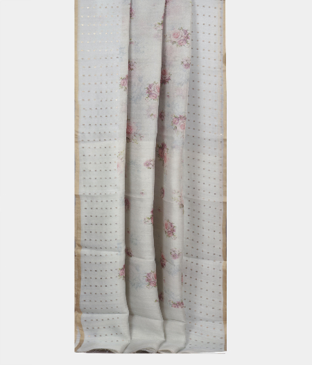 Light Blue Organza Printed Saree T2218332