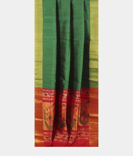Green Raw Silk Saree T2130042