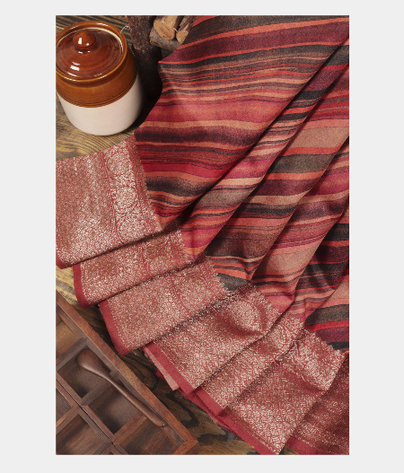 Multicolour Tussar Printed Saree T227307-image