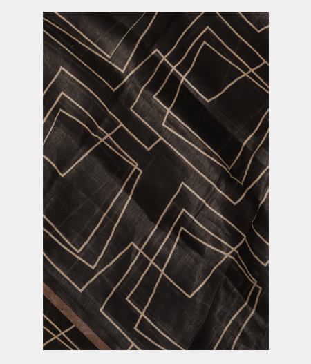 Black Linen Printed Saree T212935-image