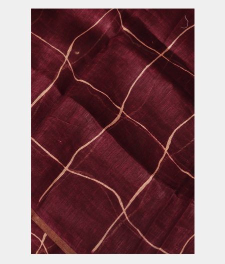 Burgundy Linen Printed Saree T212924-image