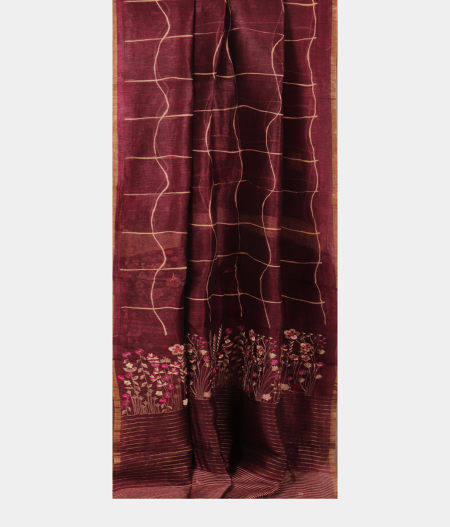 burgundy-linen-printed-saree-t212924-t212924-b