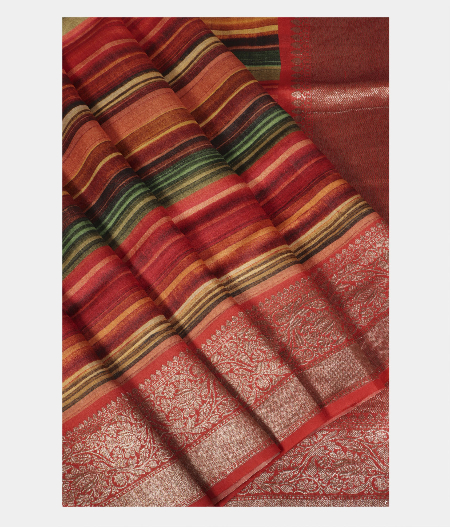 Multicolour Tussar Printed Saree T2273132