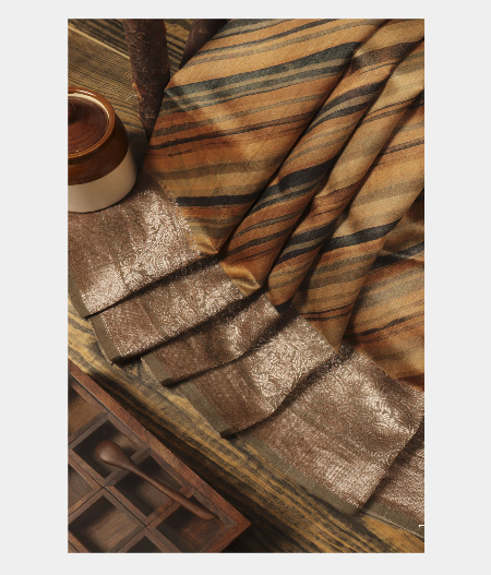 Multicolour Tussar Printed Saree T227303-image
