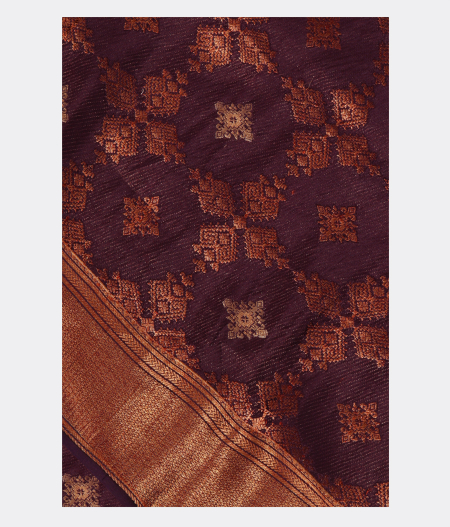 Purple Crepe Silk Saree T223923-image