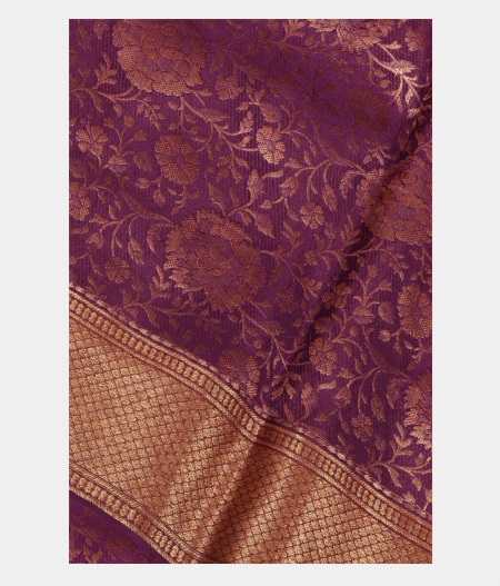 Burgundy Crepe Silk Saree T211339-image