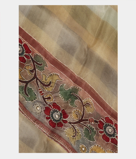 Grey Kora Organza Embroidery Saree T224506-image