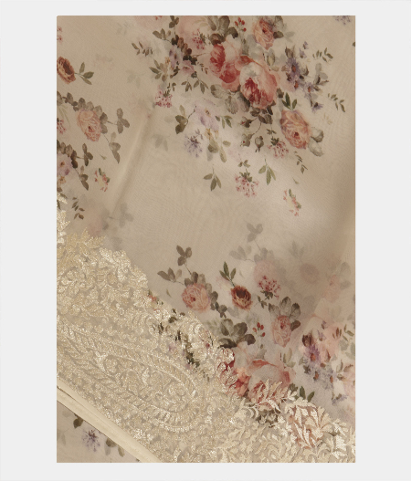 White Kora Organza Embroidery Saree T224888-image