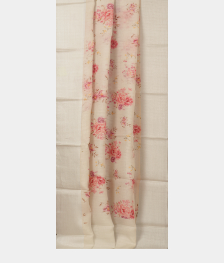White Tussar Kota Saree T2233812