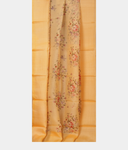 Yellow Tussar Kota Saree T2233882