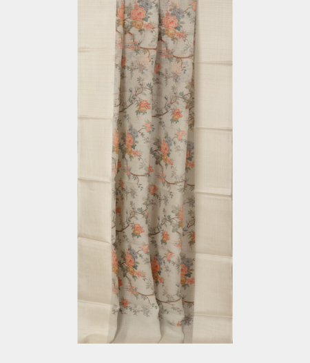 White Tussar Kota Saree T2233892