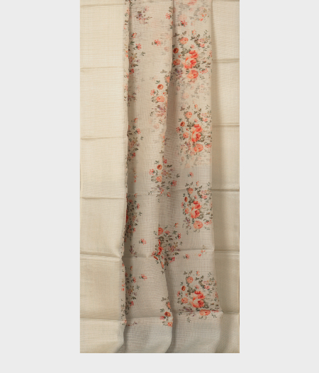 White Tussar Kota Saree T2233902