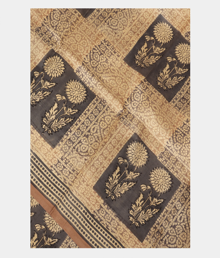 Grey Printed Silk Saree T216498-image