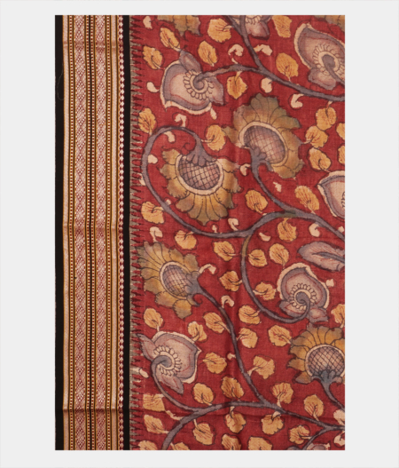 Rust Tussar Handpainted Kalamkari Saree T2275883