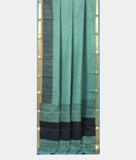 Blue Printed Silk Saree T1626222