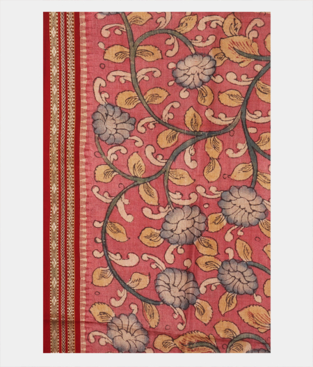 Green Tussar Handpainted Kalamkari Saree T2275813