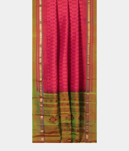 Pink Printed Silk Saree T1666972