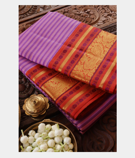 Purple Handwoven Kanjivaram Silk Saree T215269-image
