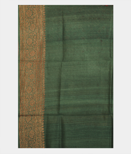 Bottle Green  Tussar Printed Saree T2286573