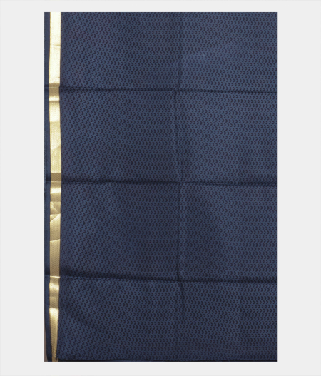 Navy Blue Printed Silk Saree T162622- C3