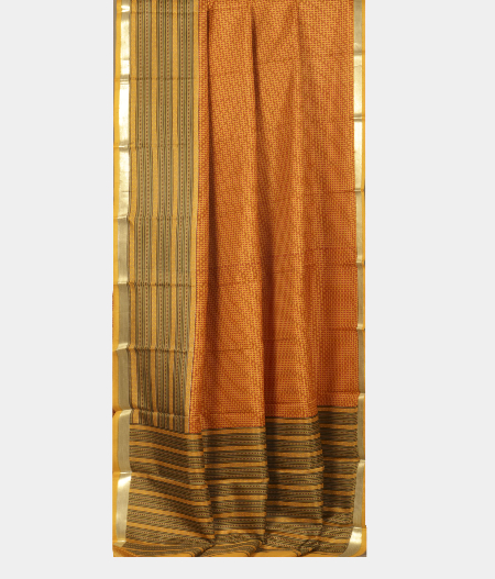 Yellow Printed Silk Saree T162622 H2