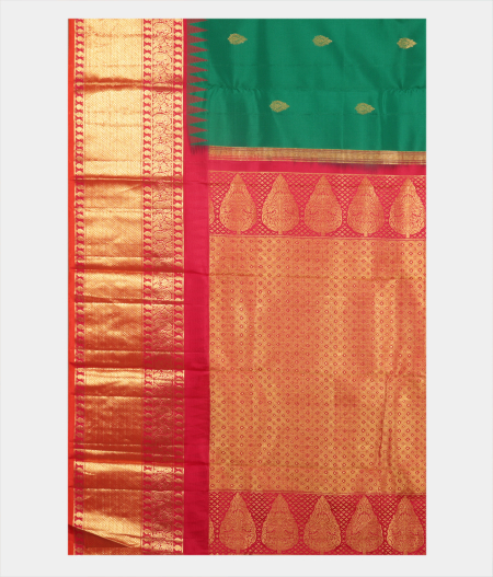 Green Handwoven Kanjivaram Silk Saree T1853524