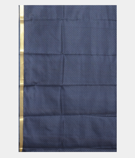 Blue Printed Silk Saree T162622 B3