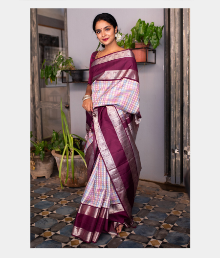 Multicolour Handwoven Kanjivaram Silk Saree T2292123