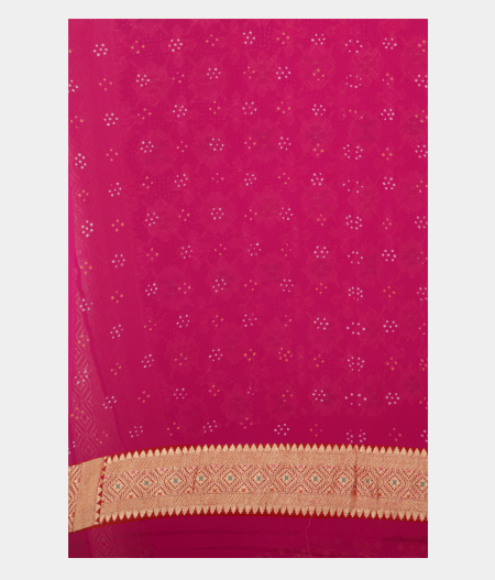 Pink Bandhani Georgette Silk Saree T2144453