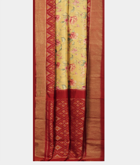 Yellow Printed Soft Silk Saree T2244712