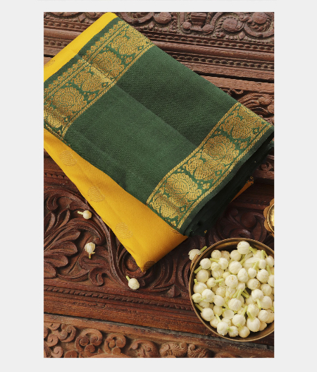 Yellow Handwoven Kanjivaram Silk Saree T227044-image
