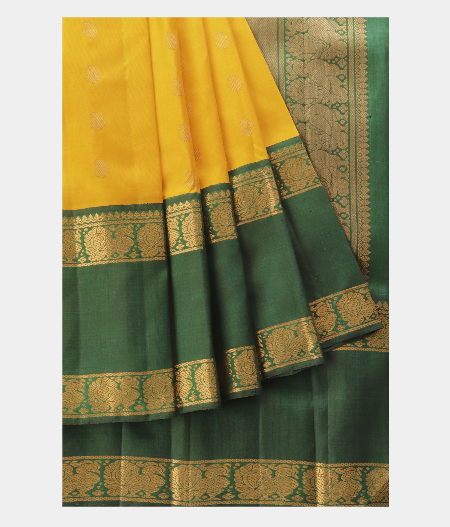 Yellow Handwoven Kanjivaram Silk Saree T2270442