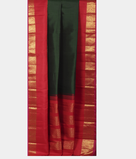 Bottle Green Handwoven Kanjivaram Silk SareeT2254714