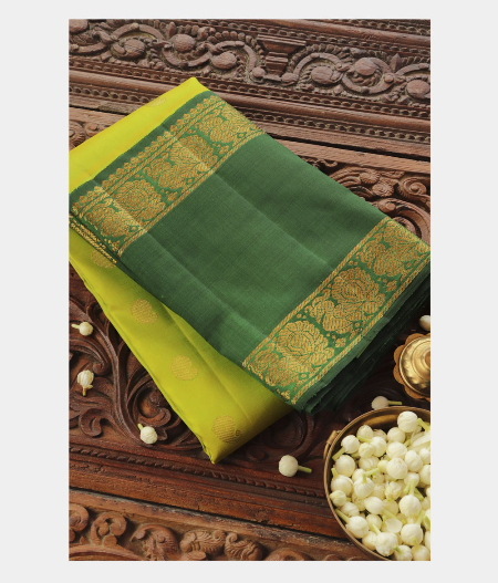 Light Green Handwoven Kanjivaram Silk Saree T227057-image