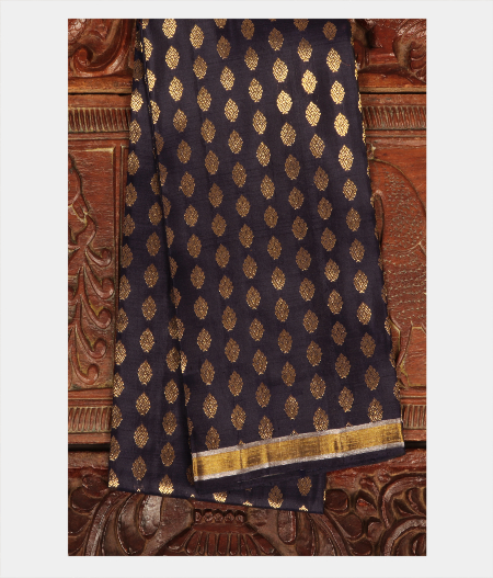 Midnight Blue Handwoven Kanjivaram Silk Blouse T91718-image